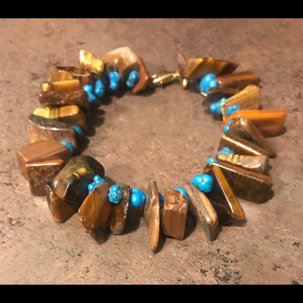 Tigereye and turquoise bracelet